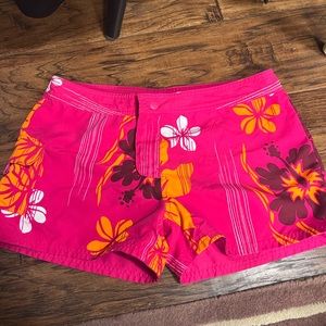 BOARD SHORTS. Junior. Hot pink with flowers